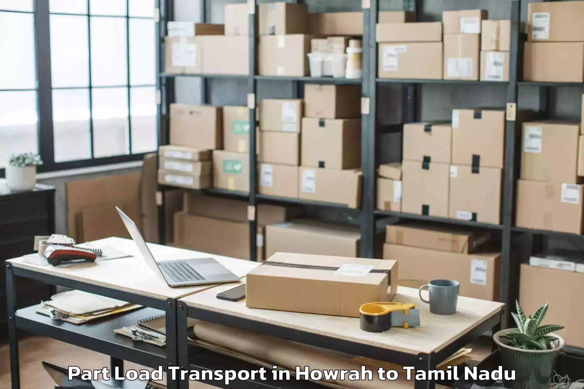 Professional Howrah to Karambakudi Part Load Transport